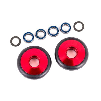 Wheelie-Bar-Räder 6061-T6 Alu rot eloxiert +KT