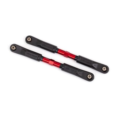 Vorspurstangen 120mm Alu rot mit Kugelpfannen montiert