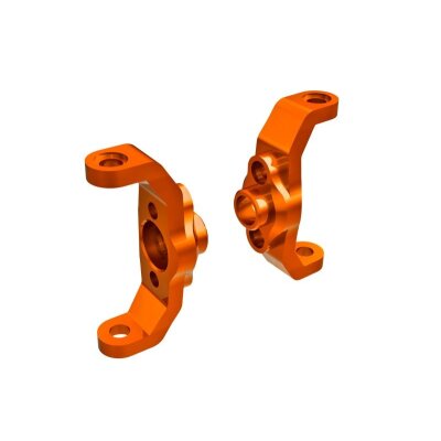 Caster-Blocks, 6061-T6 Alu orange eloxiert l/r