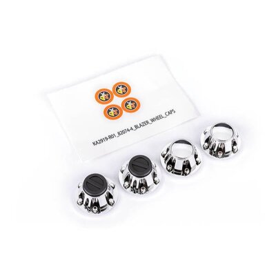 Zentral-Felgen-Kappen chrome (2x vo 2x hi) (ben. 8255A Achse