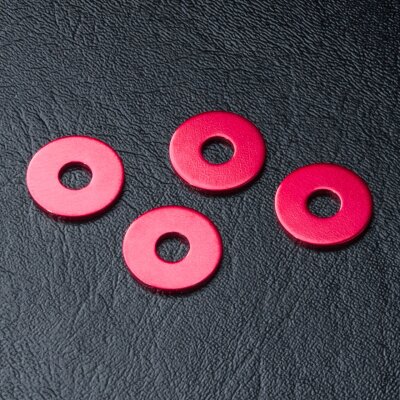 Radmitnehmer Distanzscheibe Alu 1.0mm rot (4 Stück)