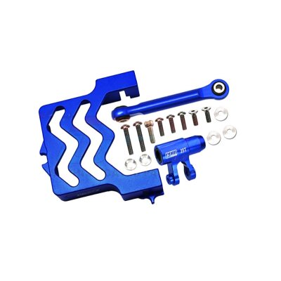 Servo-Halter, Saver 25T & Lenkstange 6061-T6 Aluminium blau