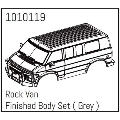 Rock Van Finished Body Set ( Grey ) Micro PRO Crawler 1:18