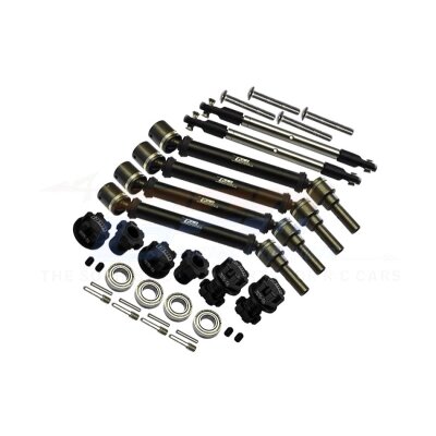 Stahl+Alu CVD Set v/h schwarz +20mm Radmitnehmer&Spurstangen