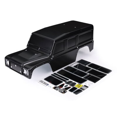 Karosserie Land Rover Defender schwarz mit Aufkleber