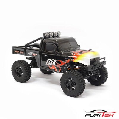 FX118 FURY Wagon RTR schwarz mit Flammen FURITEK Brushless 1/18 RC Crawler