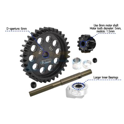 40Cr Carbon Stahl  Hauptzahnrad 33Z mit 12Z Ritzel 1,5M