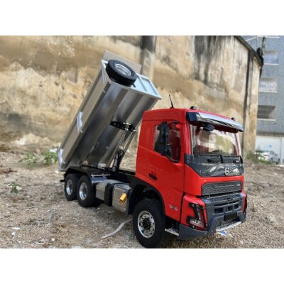 Volvo FMX Hydraulik 4WD LKW Kipper 1:14 Vollmetall, Rot
