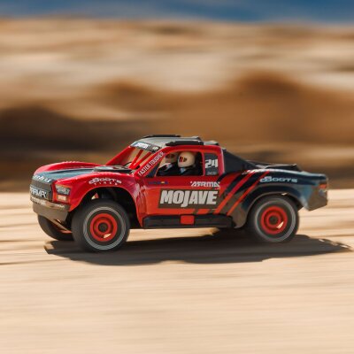 MOJAVE GROM MEGA 380 Brushed 4X4 Small Scale Desert Truck RTR with Battery & Charger Red/Black