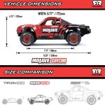 MOJAVE GROM MEGA 380 Brushed 4X4 Small Scale Desert Truck RTR with Battery & Charger Red/Black