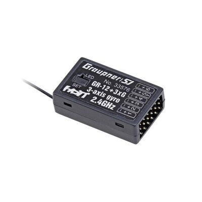 Graupner GR-12 + 3xG HoTT- 2.4 GHz Empfänger 6 Kanäle + 3-Achs Gyro System