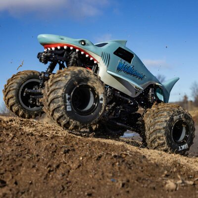 1/18 Mini LMT Megalodon 2S 4X4 RTR Brushed Monster Truck (Battery & Charger Included) Blue