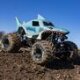 1/18 Mini LMT Megalodon 2S 4X4 RTR Brushed Monster Truck (Battery & Charger Included) Blue