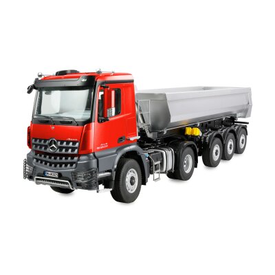 Mercedes-Benz Arocs Sattelzug mit Kippauflieger 4x4 1:14 RTR rot