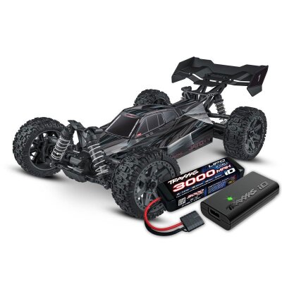 TRAXXAS JATO 4x4 BL-2S Brushless schwarz RTR nP825 HD-Teile mit 2827X Akku + 2920 Lader