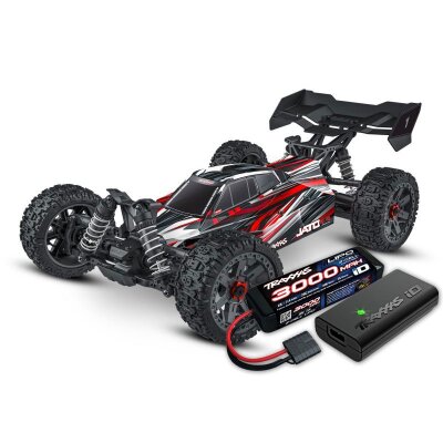 TRAXXAS JATO 4x4 BL-2S Brushless rot RTR nP825 HD-Teile mit 2827X Akku + 2920 Lader