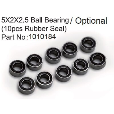 5X2X2.5 Ball Bearing ( 10pcs Rubber Seal )
