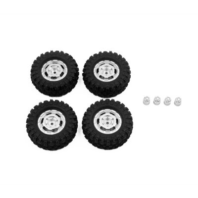 CR-18P Truck Wheel/ Tire Set (Silver)