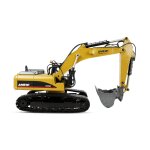 G705E Bagger Metall 1:14 RTR gelb, inkl. vier Anbaugeräte