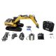 G705E Bagger Metall 1:14 RTR gelb, inkl. vier Anbaugeräte