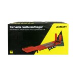 Tieflader-Sattelauflieger Dreiachser für Scania 1:18 rot