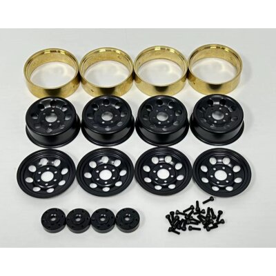 1.2"" Steel Bead Lock Wheels - black (4)