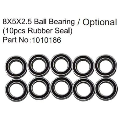 8X5X2.5 Ball Bearing ( 10pcs Rubber Seal )
