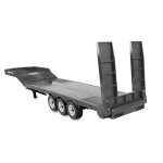 Tieflader-Sattelauflieger Dreiachser für Scania 1:18 silber