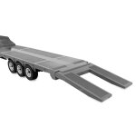 Tieflader-Sattelauflieger Dreiachser für Scania 1:18 silber