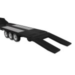 Tieflader-Sattelauflieger Dreiachser für Scania 1:18 schwarz