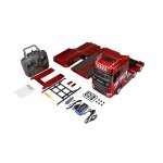 Scania 770 S Zugmaschine + Tieflader-Sattelauflieger 6x4 1:18 RTR rot