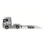 Scania 770 S Zugmaschine + Tieflader-Sattelauflieger 6x4 1:18 RTR silber