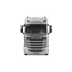 Scania 770 S Zugmaschine + Tieflader-Sattelauflieger 6x4 1:18 RTR silber