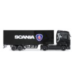 Mini-Scania 730 S mit Kofferauflieger proportional 4WD 1:64 RTR schwarz