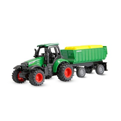 Traktor aus Metall mit Anhänger 1:64 RTR grün