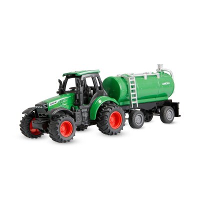 Traktor aus Metall mit Tankanhänger 1:64 RTR grün