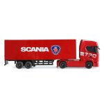 Mini-Scania 730 S mit Kofferauflieger proportional 4WD 1:64 RTR rot