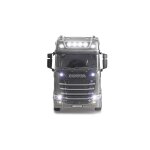 Scania 770 S Zugmaschine + Tieflader-Sattelauflieger 6x4 1:24 RTR silber