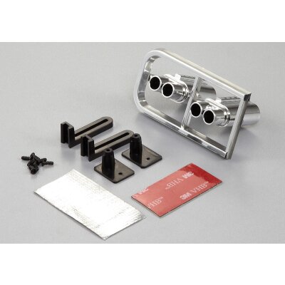 Doppel Auspuff Set Chrome für LED Einbau