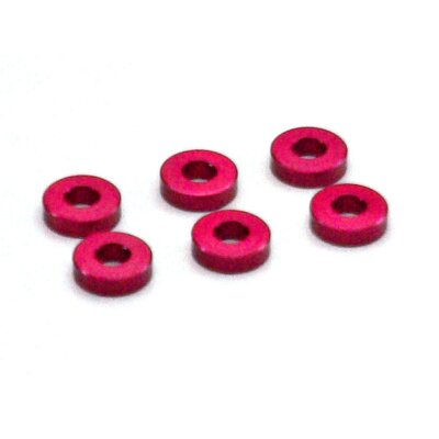 SCHEIBEN ALU, 3X7X2MM ROT (6)