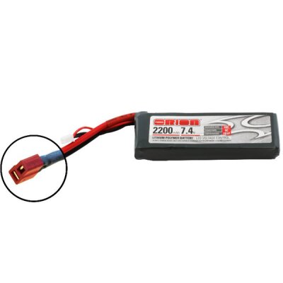 LIPO AKKU LED 2S-2200-7.4V-50C -TEAM ORION - L108XB35XH19/134G- DEANS