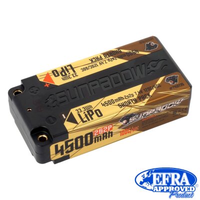 LiPo Akku 4500mAh 120C/60C 2s Competition Shorty 4mm Buchse