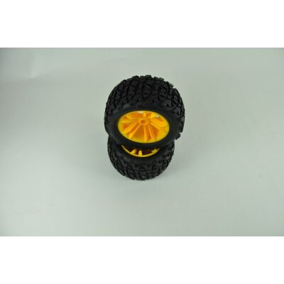 3368-P008 Komplettrad fein vorne /hinten 2 Stück gelb