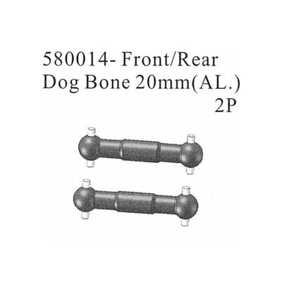 580014 Antriebswellen 20mm Aluminium, 2 Stück