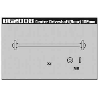 BG2008 Center Driveshaft (Rear) 102mm