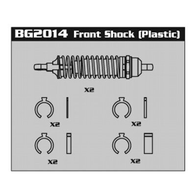 BG2014 14mm Stoßdämpfer vorn Shocks (Plastic) front, 105mm