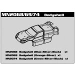 MN2069 Body Shell-BD8T, BD8max (Orange,Silver,Black)