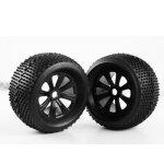 WC1051 Truggy Tires/Black Spoke Rims