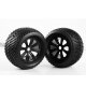 WC1051 Truggy Tires/Black Spoke Rims
