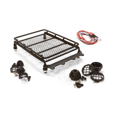 Scale Gepäckträger Metall mit 3er LED Scheinwerfer